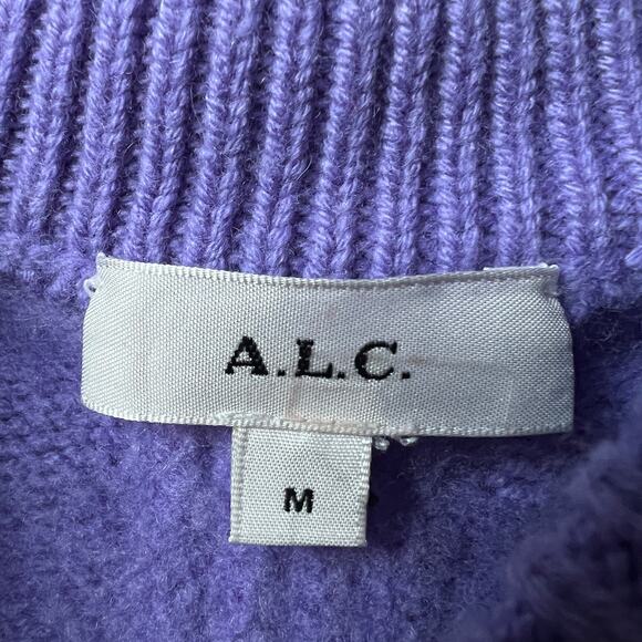 A.L.C. Ayden Wool Cashmere Sweater in Bright Lilac Size M - Picture 4 of 5